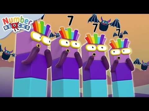 The Spooky Sevens! | Halloween Math for Kids Compilation | Numberblocks