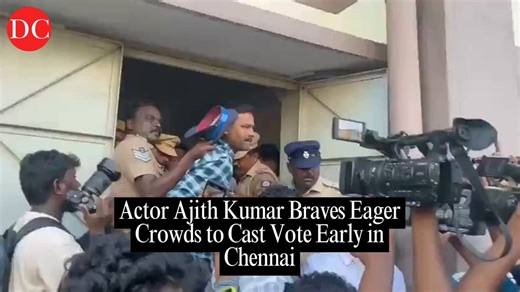 Actor #AjithKumar was amongst the first to cast his ballot at a Thiruvanmiyur polling station for the #TamilNaduAssemblyElections today.(Video: X)