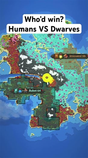 Humans vs dwarves #worldbox #pixelart
