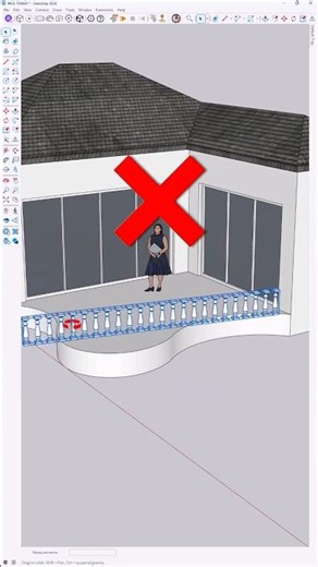 Smooth balcony details made easy ✨This railing was created using Copy Along Curve in SketchUp #art