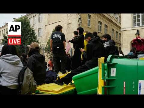LIVE: Students protest in Paris