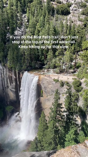 Mist Falls is a huge attraction but don’t just stop at the first waterfall. Keep going up to escape the crowd and get this gorgeous view. #yosemite #summeradventure #vernalfalls #nationalpark #waterfalls