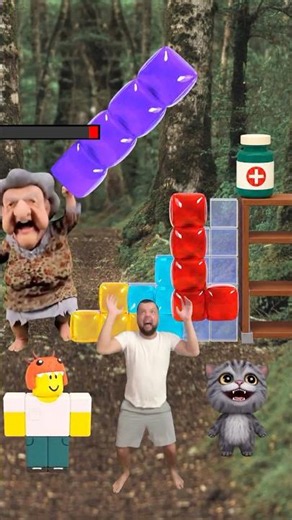 My Cat Me & Dino Kid Win Fun Evil Granny Stairs Puzzle Challenge