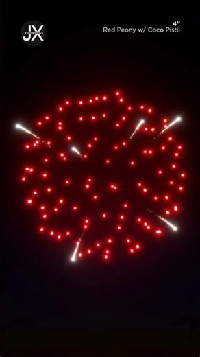 FWsim Shell | Red Peony w/ Coco Pistil (4")