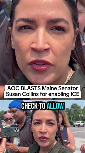 AOC CALLS OUT Maine's Susan Collins for her role in enabling ICE to operate in Maine. Abolish ICE now! #politics #AOC #SusanCollins #AbolishICE