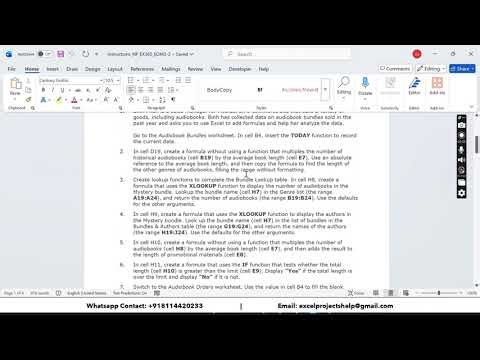 New Perspectives Excel 365 | Module 3: End of Module Project 2 Mobius Audiobooks