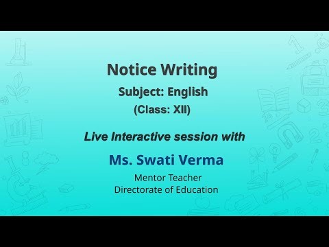 NCERT Notice Writing Subject: English Class: XII Live