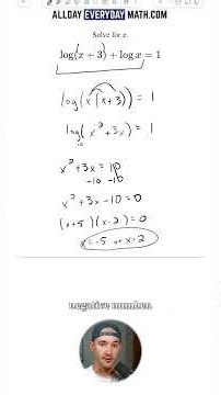 Solve a Logarithmic Equation and Check the Domain