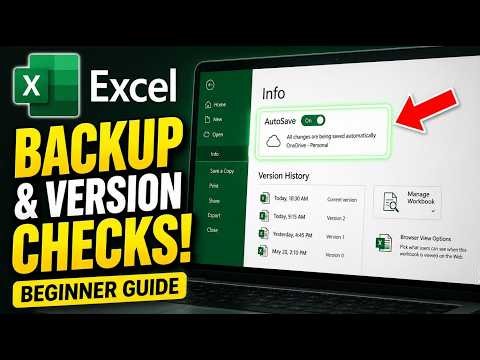 How to backup Excel spreadsheets with autosave and versioning checks - Beginner Guide