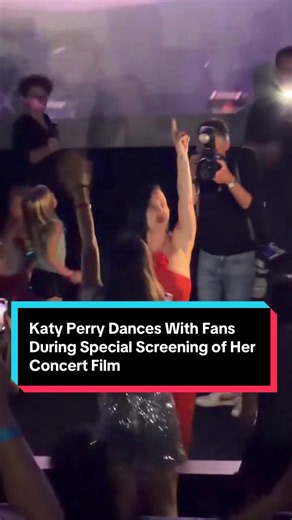 #KatyPerry couldn’t resist joining her fans as they danced to “Firework” during the special screening of her new concert film “Katy Perry: The Lifetimes Tour.”