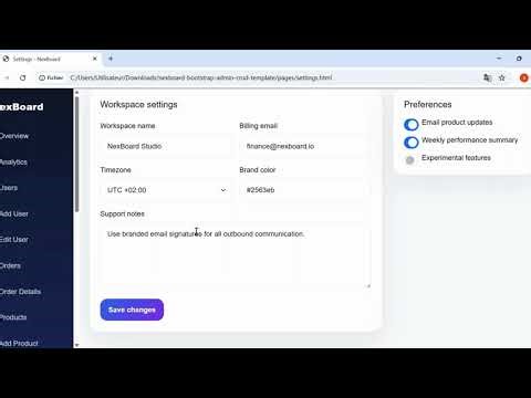 Real Admin Dashboard Template (Bootstrap 5) | CRUD UI Demo (NexBoard)