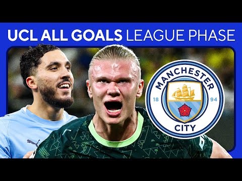 Manchester City ALL GOALS in the LEAGUE PHASE of the UEFA Champions League
