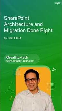 SharePoint Architecture and migration done right