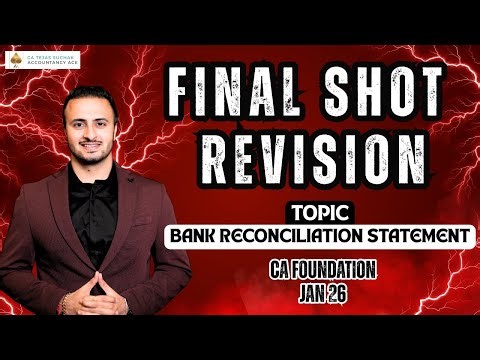 BANK RECONCILIATION STATEMENT - FINAL SHOT REVISION - JAN 26 - CA TEJAS SUCHAK #accounting