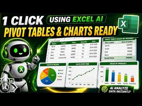 Create Pivot Tables & Charts in 1 Click Using Excel AI (Analyze in 1 Minute)