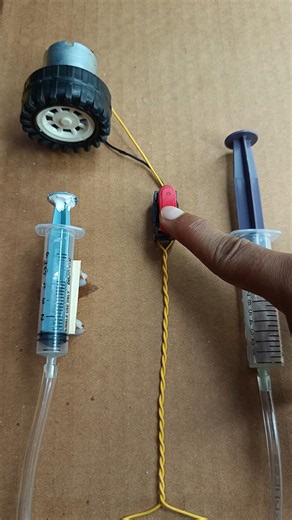 I Made a Hydraulic Brake System! | DIY Science Project #shorts #dcmotor