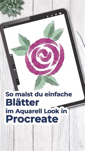Lockere Blätter im Aquarell Look Procreate Tutorial #procreate #surfacedesigner