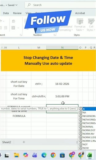 Automate date and time in Excel | Stop Changing Date Manually use automation | #automation #date