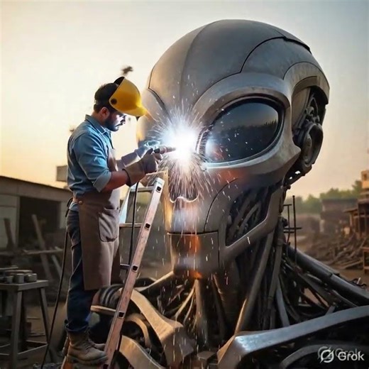 I Built a Massive Alien Statue From Iron#alien #100millon