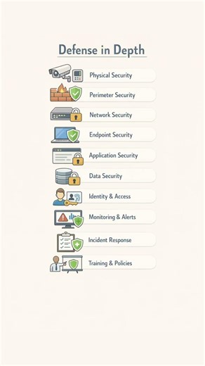 Defense in Depth 🧱 | Cybersecurity Layered Protection Model | CCNA Basics #hack #hacker