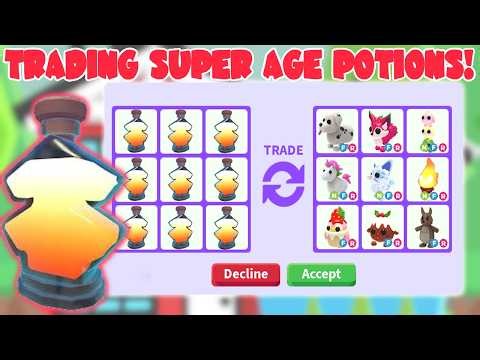 Trading 10 Super Age Potions! | Adopt Me Update Roblox | Riivv3r