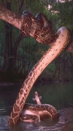 You Won’t Believe 😱 Python Suddenly Attacks From a Tree… Caught on Camera 🐍🔥🌳 #shorts