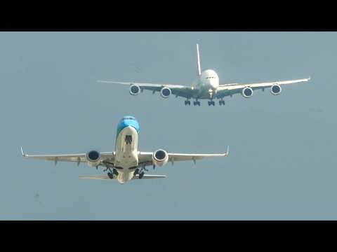 AIRBUS A380 LANDING with an EMBRAER 170 DEPARTING AHEAD - 60 Mins of Aviation (4K)