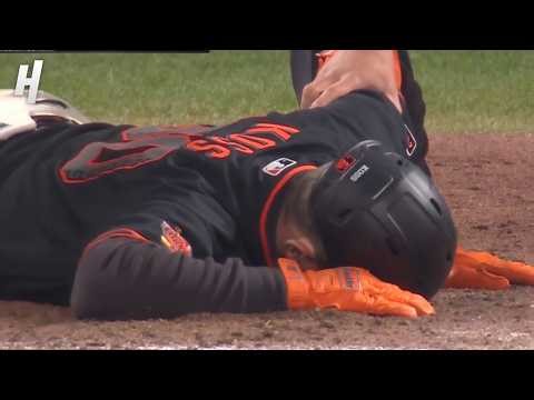 Christian Koss gets HIT in the Helmet by Cam Sanders 😳