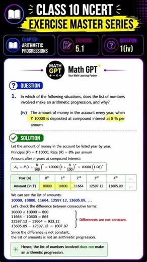 NCERT Class 10 Maths | Arithmetic Progressions | Exercise 5.1 Question 1(iv) | #class10maths
