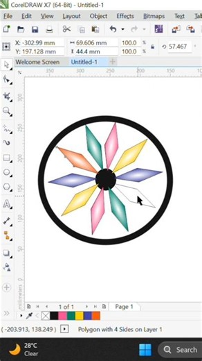 🔥 CorelDRAW Perfect Circle Trick | Easy Shape Tool Tutorial #short