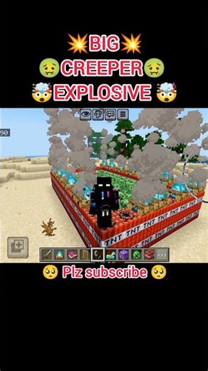 Minecraft Big Creeper explosion 💥🤯 ll #minecraft #shorts #creeper #evoker