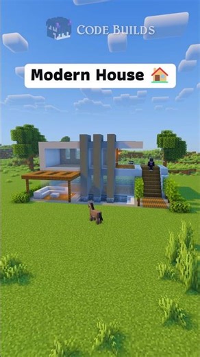 Simple Modern House Tutorial ✅ #minecraft #builds