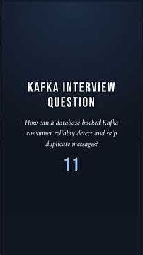 Kafka interview question: Kafka detecting duplicate messages