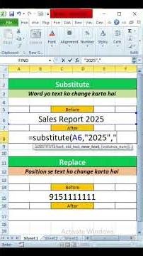 Excel SUBSTITUTE vs REPLACE 😱 | Text Change ka Real Difference | Excel Shorts #shorts
