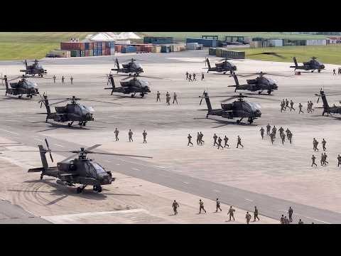 US AH-64 Apaches in Action During a Massive Assault Operation