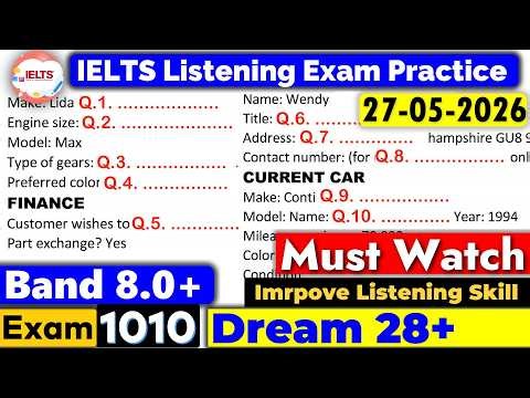 IELTS Listening Practice Test 2026 with Answers | Recent Exam - 27.04.2026