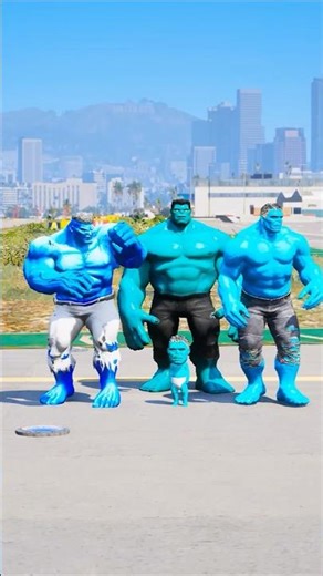 SPIDER-MAN VS BLUE HULK BATTLE #shorts #gta5 #hulk
