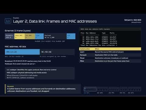 The Data Link Layer: Ethernet Frames, MAC Addresses, and How Switches Decide | Network+ N10-009