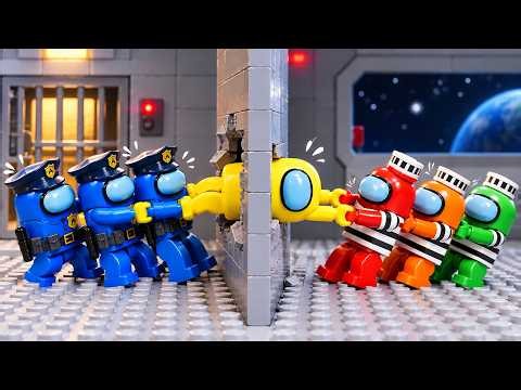 LEGO Among Us Space Escape with City Police | LEGO Land | LEGO Stop Motion