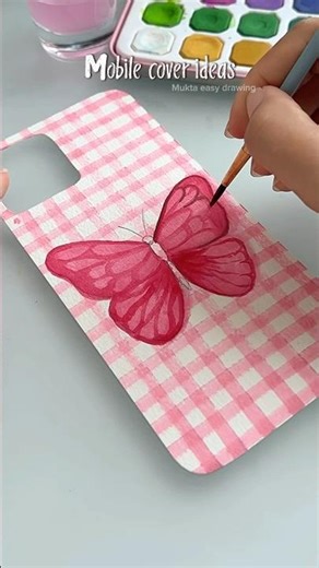 Cute Easy painting for your mobile cover 😍✨#shorts #art #drawing #painting #youtubeshorts