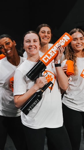 Clemson Softball 🥎 on Instagram: "The energy continues to unmatched 😋 Shoutout to Clemson Gymnastics for letting us join in on the action tonight in LJC. We can’t wait for this energy to hit McWhorter Stadium next month!"