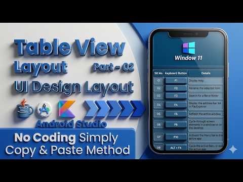 How to create a Table View Layout of Android Studio | Table View Layout in Android Studio