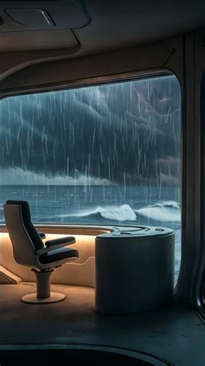Safe Inside a Futuristic Observatory During an Alien Ocean Storm #CosmicRooms#OceanStorm#SciFi#Relax