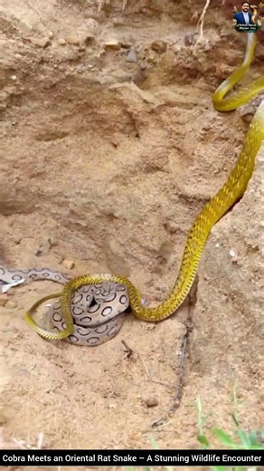 Cobra Meets an Oriental Rat Snake – A Stunning Wildlife Encounter #snake #wildliferescue #wildlife