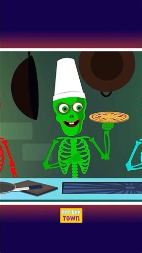 Five Skeletons Were Cooking At A Party #shorts #halloweensongs #teeheetown