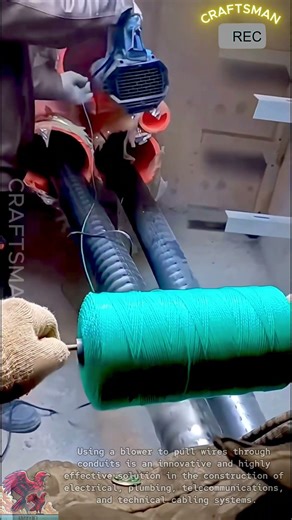 Creative Cable Pulling Using Air Blower #shorts #viral #tools #machine
