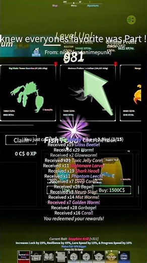 50 Levels From ONE Click 🤯 (Roblox Fisch)