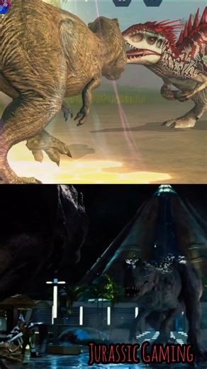 INDOMINUS REX VS T-REX FINAL BATTLE - Jurassic World Movie Vs Jurassic World The Game 🦖🔥