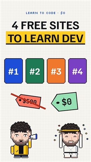 4 FREE websites to learn coding (save this) #programming #coding