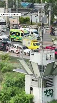 Freight Train Collides With Public Bus Killing Eight in Bangkok #shorts